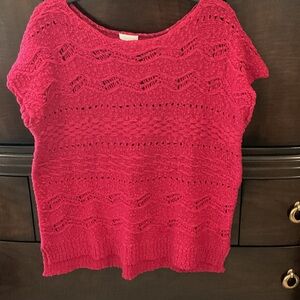 Chico's Vibrant Red Crochet Sweater